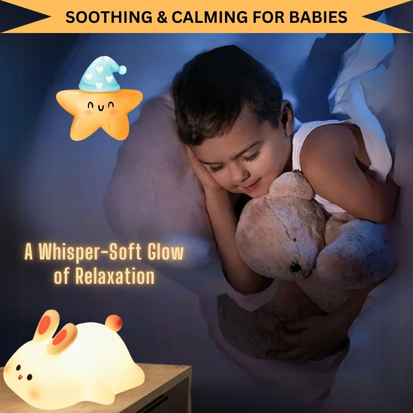 BunnyGlow – Soft Silicone Touch Enabled Multiple Safe Brightness Levels Night Light Lamp