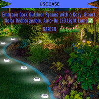 SmartGlow Disc - Solar Rechargeable LED Light for Pathways and Outdoor Landscapes