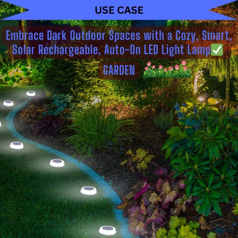 SmartGlow Disc - Solar Rechargeable LED Light for Pathways and Outdoor Landscapes