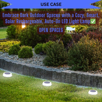 SmartGlow Disc - Solar Rechargeable LED Light for Pathways and Outdoor Landscapes