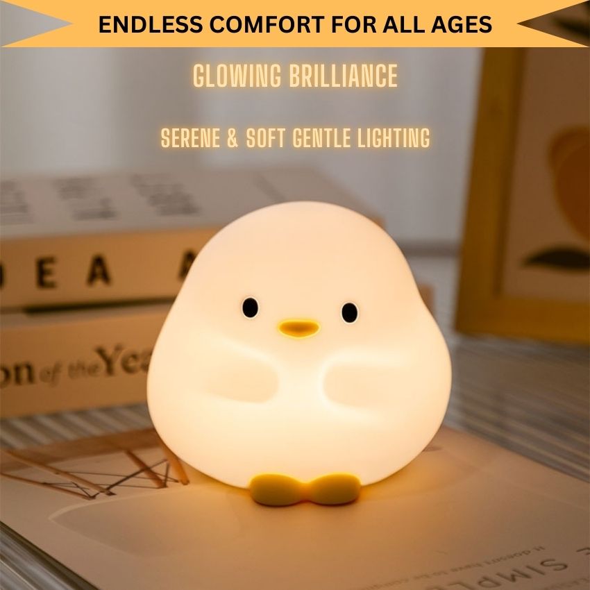 GlowDuck – Soft Silicone Touch Enabled Multiple Safe Brightness Levels Night Light Lamp