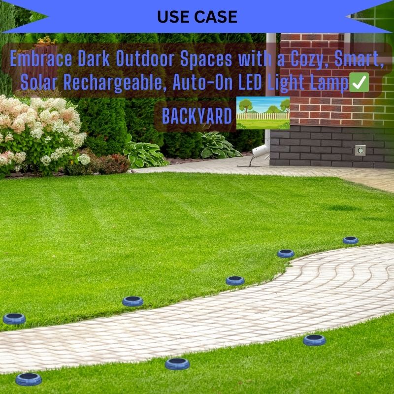 SmartGlow Disc - Solar Rechargeable LED Light for Pathways and Outdoor Landscapes