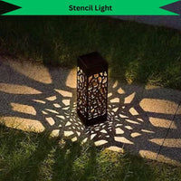 Stencil Light- Hollow Carved Solar LED Light, Garden Light, Pathway Light, Solar Outdoor Wireless Waterproof LED Night Light