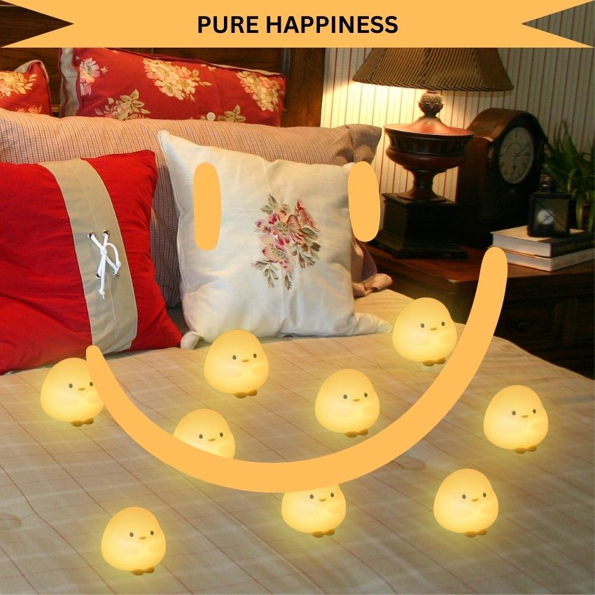 GlowDuck – Soft Silicone Touch Enabled Multiple Safe Brightness Levels Night Light Lamp