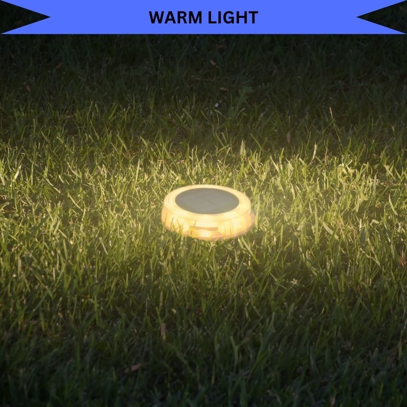 SmartGlow Disc - Solar Rechargeable LED Light for Pathways and Outdoor Landscapes