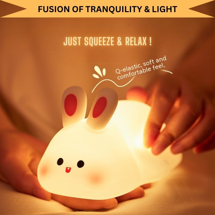 BunnyGlow – Soft Silicone Touch Enabled Multiple Safe Brightness Levels Night Light Lamp