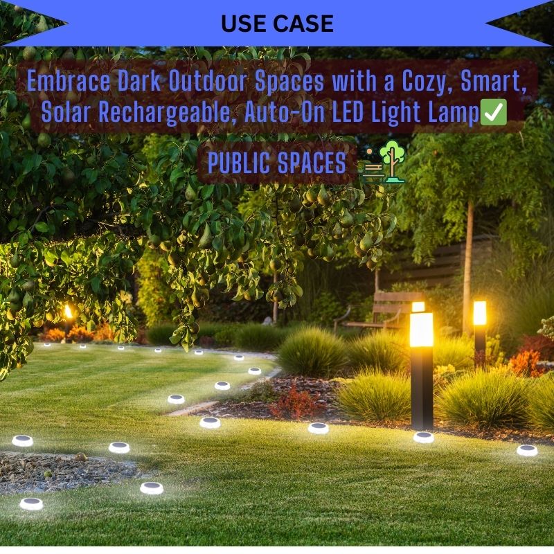 SmartGlow Disc - Solar Rechargeable LED Light for Pathways and Outdoor Landscapes