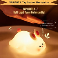 BunnyGlow – Soft Silicone Touch Enabled Multiple Safe Brightness Levels Night Light Lamp