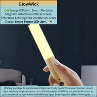 GlowWick – Smart Motion Sensor LED Light, Wireless, Portable, Rechargeable (2 Pcs / 4 Pcs)
