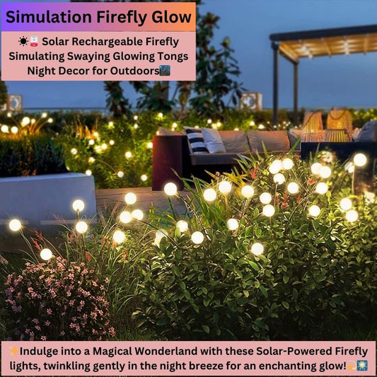 Simulation Firefly Glow - Solar Rechargeable Outdoor Garden, Lawn, Pathway Decoration Lamp LED Lights