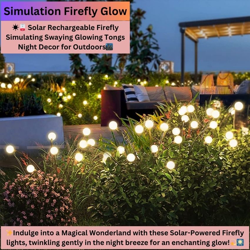 Simulation Firefly Glow - Solar Rechargeable Outdoor Garden, Lawn, Pathway Decoration Lamp LED Lights