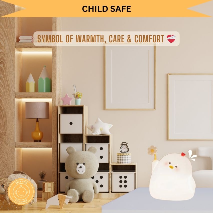 ChickGlow – Silicone Soft Touch Night Lamp with Three Safe Adjustable Brightness Levels
