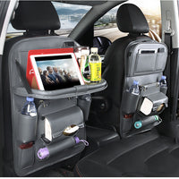 PU Leather Car Seat Back Organizer Waterproof Storage Tray