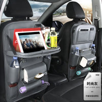 PU Leather Car Seat Back Organizer Waterproof Storage Tray