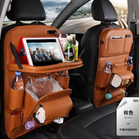 PU Leather Car Seat Back Organizer Waterproof Storage Tray